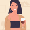 free woman drinking alcohol illustrations