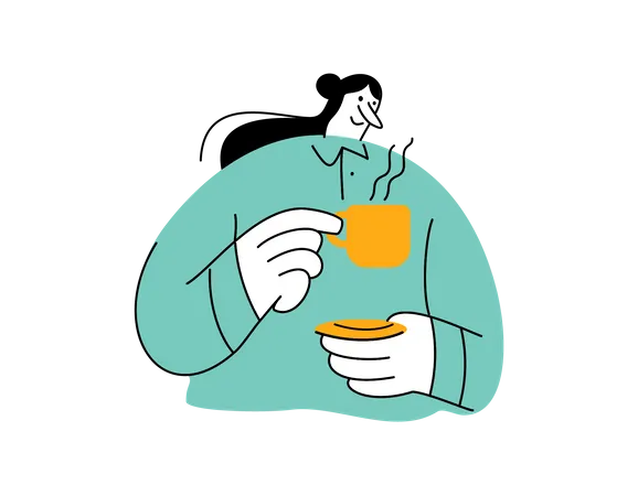 Woman drinking coffee  Illustration