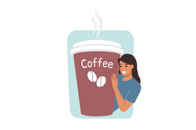 Woman drinking coffee  Illustration