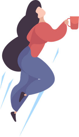 Woman drinking coffee  Illustration
