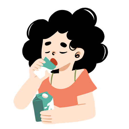 Woman drinking milk  Illustration