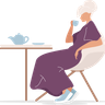 illustration for woman drinking tea
