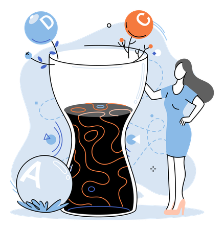 Woman drinks detox water  Illustration