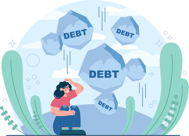 Woman dumped under business debts  Illustration