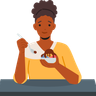 woman eating ice cream illustrations