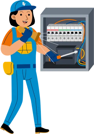 Woman Electrician Profession Illustration