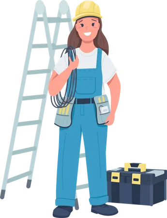 Woman electrician  Illustration