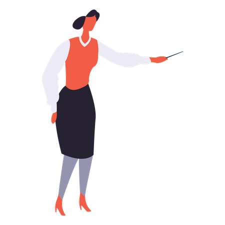 Woman employee showing something  Illustration