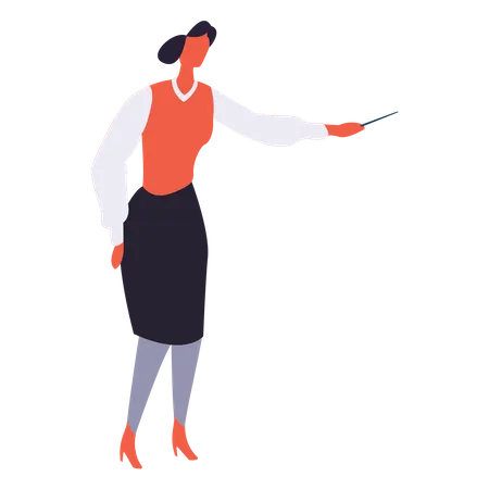 Woman employee showing something  Illustration