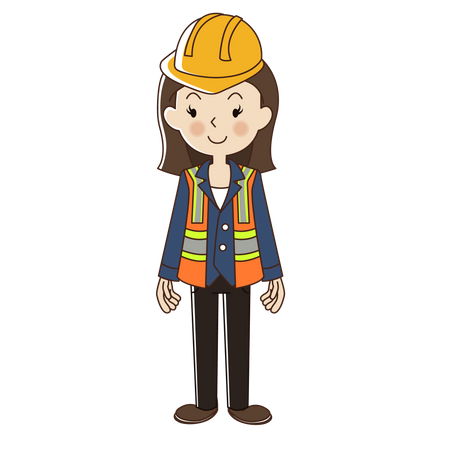Woman engineer with safety helmet Illustration