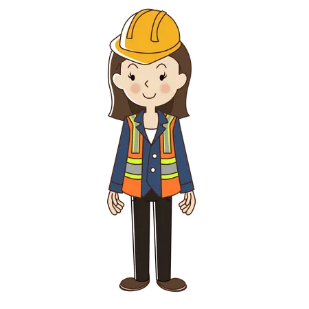 Woman engineer with safety helmet Illustration