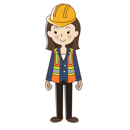 Woman engineer with safety helmet  Illustration