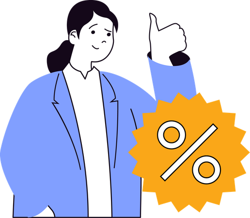 Woman enjoying discount shopping  Illustration