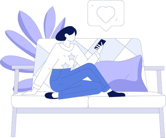 Woman enjoying remote work  Illustration