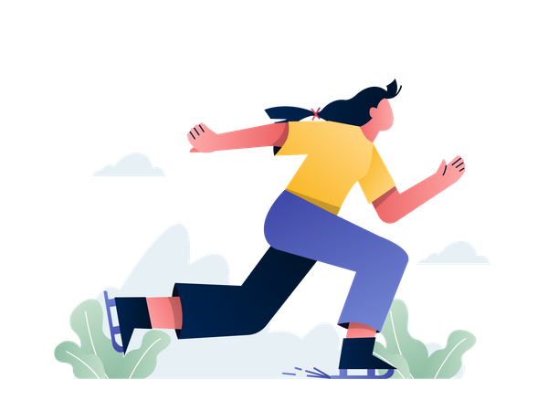 Woman enjoying skating  Illustration