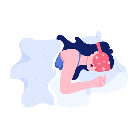 Woman enjoying sound Sleep  Illustration