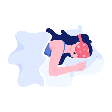 Woman enjoying sound Sleep  Illustration