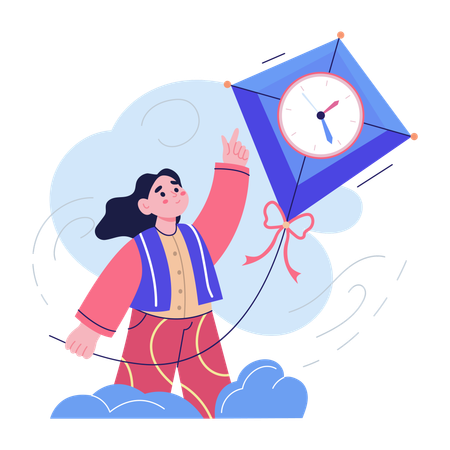 女性は余暇を楽しむ  イラスト