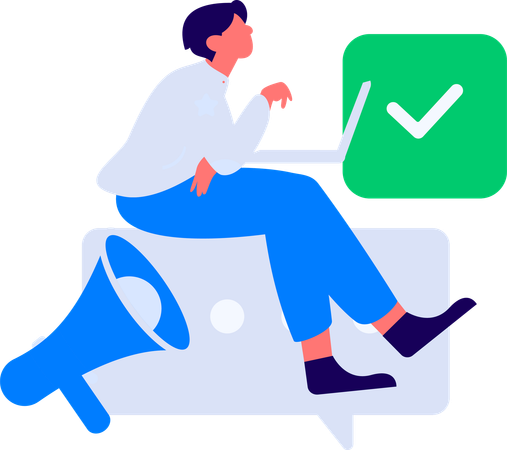 Woman enjoys shopping online  Illustration