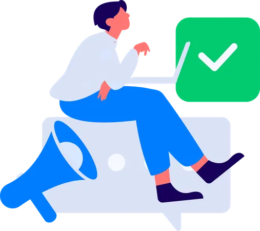 Woman enjoys shopping online  Illustration
