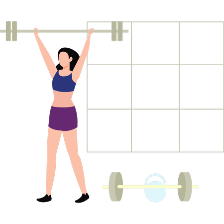 Woman Exercising In Gym  Illustration