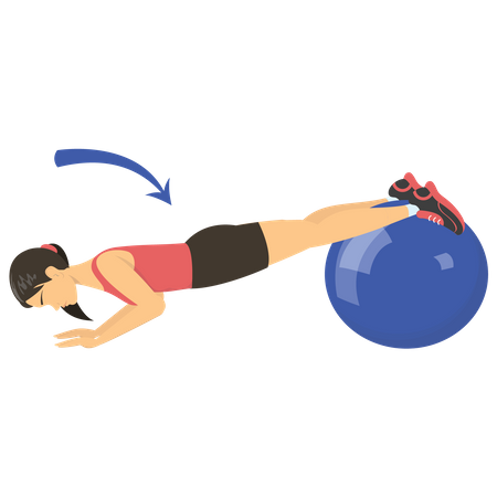 Woman exercising on gym ball Illustration