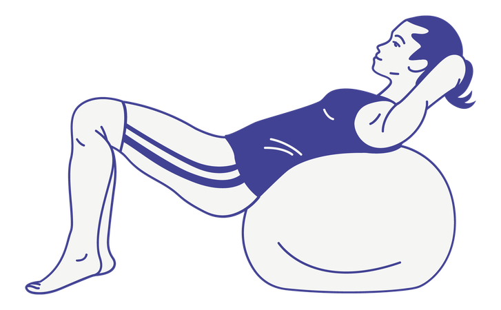 Woman exercising with gym ball  Illustration