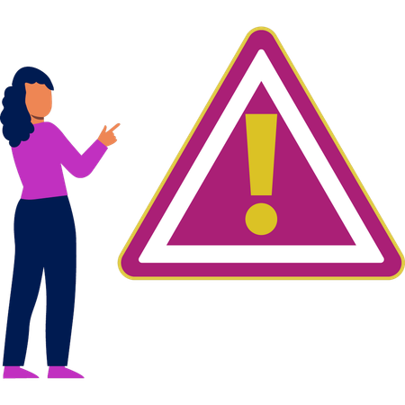 Woman explaining warning alert  Illustration