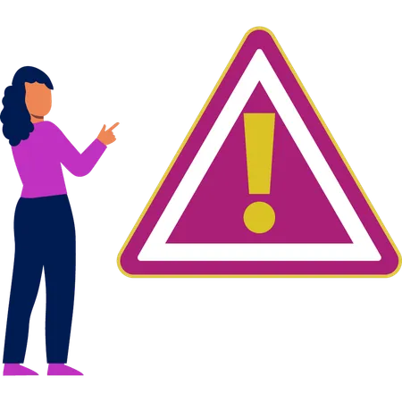 Woman explaining warning alert  Illustration