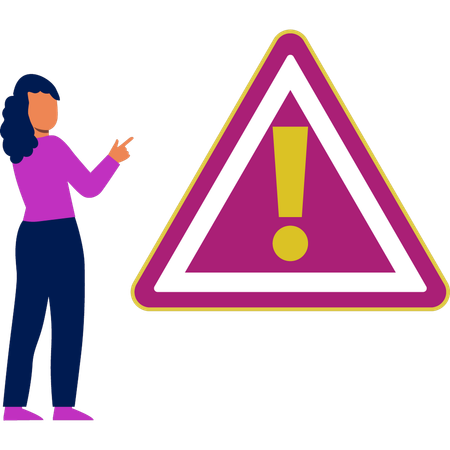 Woman explaining warning alert  Illustration