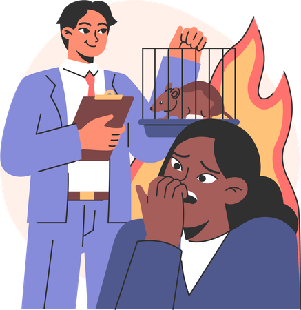 Woman explains her fear to doctor  Illustration