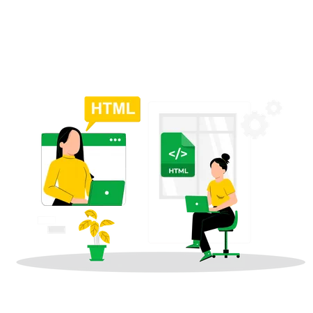 Woman export HTML file format  Illustration