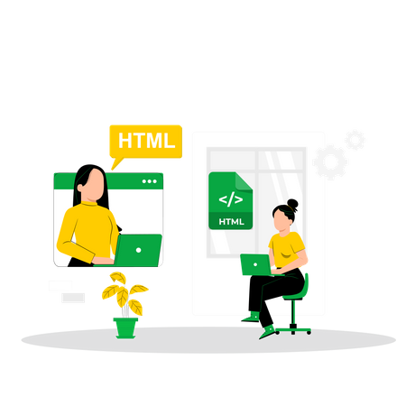 Woman export HTML file format  Illustration