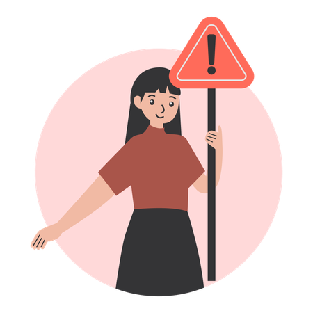 Woman faces Emergency Situation  Illustration