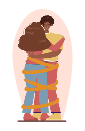Woman faces love separation issues  Illustration