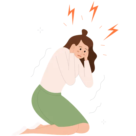 Woman faces Panic Attack  Illustration