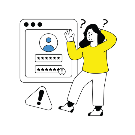 Woman facing Login error  Illustration