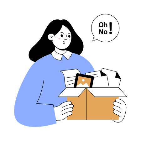 Woman facing storage issue  Illustration