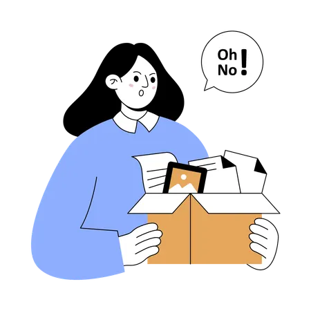 Woman facing storage issue  Illustration