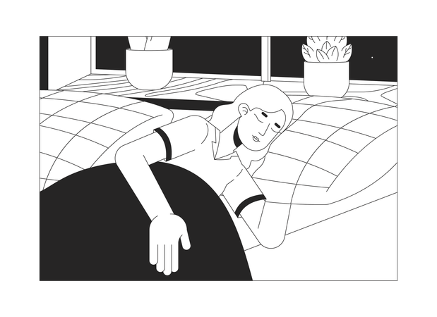 Woman falling asleep  Illustration