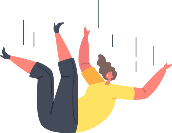 Woman falling down Illustration