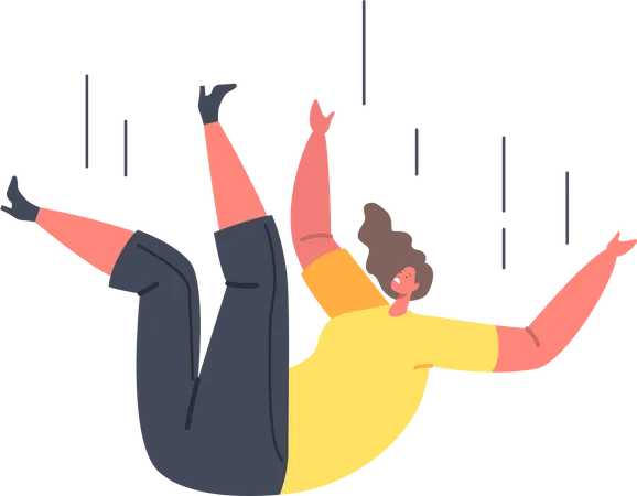 Woman falling down Illustration
