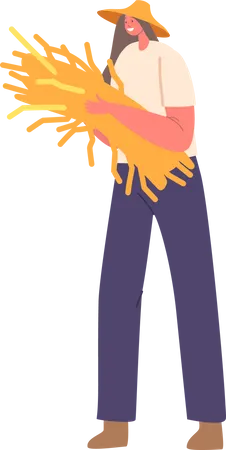 Woman Farmer With Weathered Hands  Illustration