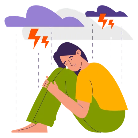 Woman feeling depressed  Illustration