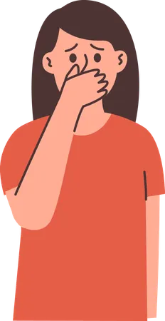 悪臭に嫌悪感を抱く女性  イラスト
