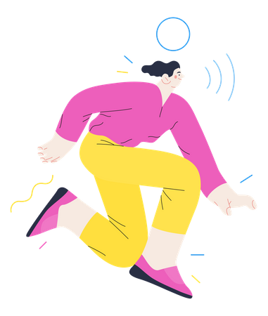 Woman feeling happy and dancing  Illustration