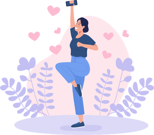 Woman feeling happy  Illustration