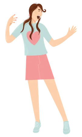 Woman feeling happy  Illustration