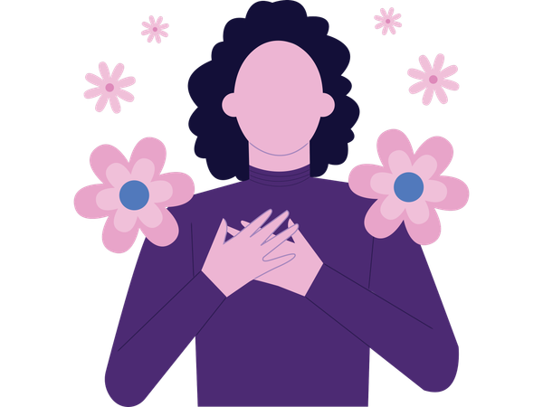 Woman feeling heart calm  Illustration