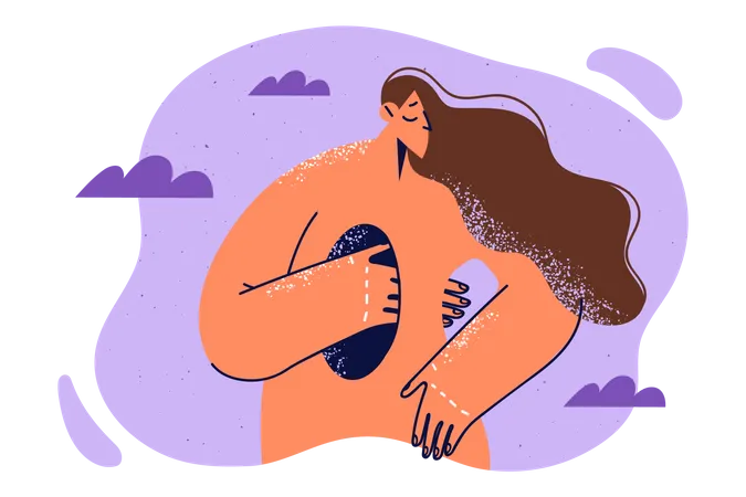 Woman feeling lonely  Illustration